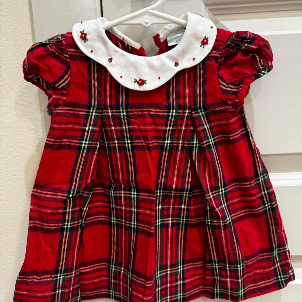 Edgehill Collection Red Plaid Dress with White Collar